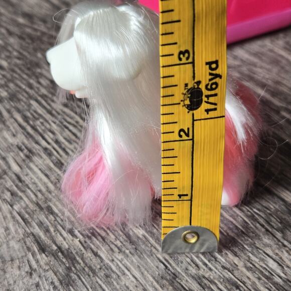 VTG 1988 My Pretty Pets Cititoys Long Hair Pink Puppy Dog Sweetie Pup & Carrier - Picture 8 of 16